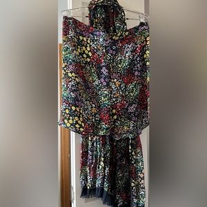 Flowered Skirt & Scarf